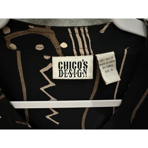Chicos Design Vintage‎ Sz S Aztek Tribal Tunic Blouse Button Up Western Abstract - Picture 3 of 14